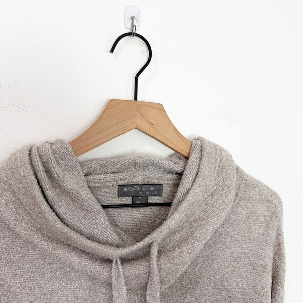 Barefoot Dreams Cozy Chic Lite #906 Light Gray Hooded Pullover Sweater Medium - Picture 4 of 7